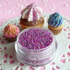 CLEARANCE Caviar Beads Fake Cupcake Toppings Faux Sprinkles (Pink Purple Princess Mix / 7g) Miniature Sweets Nail Art Beads Resin Craft Decoden SPK03
