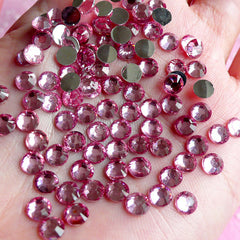 5mm Round Rhinestones | 14 Faceted Cut Resin Rhinestones (Light Pink / Around 500 pcs)