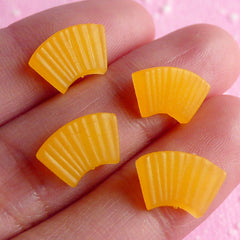 Decoden Miniature Pineapple Slice Cabochon (4pcs / 8mm x 12mm) Kawaii Fruit Cabochon Fake Food Craft Dollhouse Supplies Phone Deco FCAB007