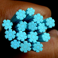 Snowflakes Polymer Clay Cane (Blue) Snow Flakes Fimo for Miniature Food / Dessert / Cake / Ice Cream Sundae Decoration and Nail Art CCH16