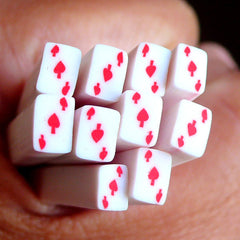Poker Card Polymer Clay Cane Ace of Spade Fimo Cane Playing Card Clay Cane (Cane or Slices) Whimsical Nail Decoration Scrapbooking CE011
