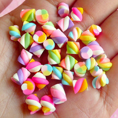 Miniature Marshmallow Mix (Colorful) (36pcs) Kawaii Fake Candy Polymer Clay Fimo Miniature Sweets Dollhouse Candy Cabochon CMX005