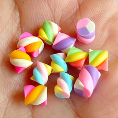 Miniature Marshmallow Mix (Colorful) (12pcs) Kawaii Fake Candy Polymer Clay Fimo Miniature Sweets Dollhouse Candy Cabochon CMX004