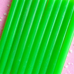 CLEARANCE Kiwi Deco Sauce / Green Translucent Glue Sticks (10 pcs) - Miniature Sweets Ice Cream Cupcake Whipped Cream Cell Phone Deco DS111