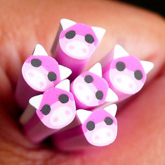 Pig Fimo Cane Pink Animal Polymer Clay Cane Kawaii Nail Art Nail Deco Nail Decoration Scrapbooking Earrings Making CAN024