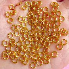 5mm Open Jumprings / Jump Rings (100 pcs / Gold Color / 19 Gauge) Charm Connector Jewellery Making Jewelry Findings Necklace Earring F002