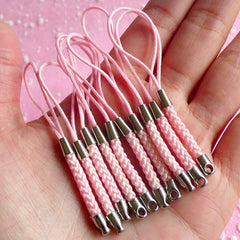 Cellphone Strap / Cell Phone Lanyard (10 pcs / Pink) Mobile Phone Charms Connector Kawaii Decoden Smartphone Phone Deco Accessories PS001
