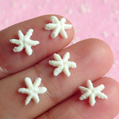 Mini Snowflakes (5pcs) Kawaii Dollhouse Miniature Sweets Deco Cell Phone Decoden Fake Cupcake Topper Nail Art NAC002