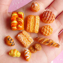 Dollhouse Bread Cabochons (11pcs / Assorted Mix) Kawaii Miniature Sweets Mini Bakery Cabochon Fake Food Jewelry Decoden Supplies FCAB025