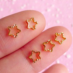 Tiny Star Cabochon Set (Gold) (5pcs) Fake Miniature Cupcake Topper Nail Art Decoration Scrapbooking NAC014