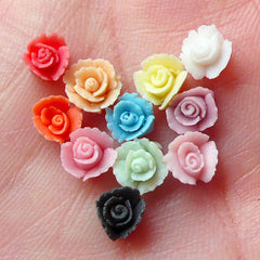 Tiny Flower Cabochon Set (11pcs) (5mm) Fake Miniature Cupcake Topper Earring Making Nail Art Decoration NAC037