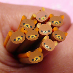 Bear Polymer Clay Cane Animal Fimo Cane Kawaii Nail Art Nail Deco Nail Decoration Scrapbooking Earrings Making CAN045