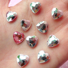Heart Tip End Rhinestones (10mm / Pink / 10 pcs) Jewelry Making Kawaii Cell Phone Deco Decoden Supplies RHE027
