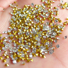 CLEARANCE 2mm SS6 Resin Rhinestones (Tip End / Pointed Back / Clear / Around 150 pcs) Round Faceted Cut Round Rhinestones RHE031