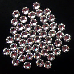 Swarovski SS12 (3mm) 2088 Swarovski Elements Rhinestones (Flat Back) 16 Faceted Cut Round Crystal (Clear 001) (50pcs) RH-SW001