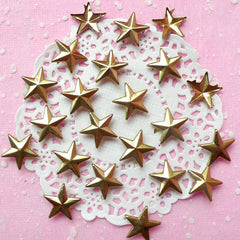 CLEARANCE Rivet / GOLD Metal STAR Rivet Studs 16mm (around 30pcs) for Leather Craft / Jean Button, etc  RT21