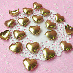 Rivet / GOLD Metal HEART Rivet Studs 17mm (around 30pcs) for Leather Craft / Jean Button, etc  RT25