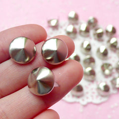 CLEARANCE Rivet / SILVER Metal ROUND Rivet Studs 12mm (around 30pcs) for Leather Craft / Jean Button, etc RT27