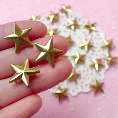 CLEARANCE Rivet / GOLD Metal STAR Rivet Studs 16mm (around 30pcs) for Leather Craft / Jean Button, etc  RT21
