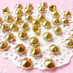 CLEARANCE Rivet / GOLD Metal ROUND Rivet Studs 9mm (around 30pcs) for Leather Craft / Jean Button, etc RT29