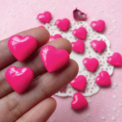 Rivet / Dark Pink Metal HEART Rivet Studs 17mm (around 30pcs) for Leather Craft / Jean Button, etc  RT26