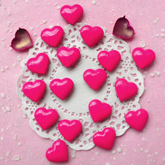 Rivet / Dark Pink Metal HEART Rivet Studs 17mm (around 30pcs) for Leather Craft / Jean Button, etc  RT26