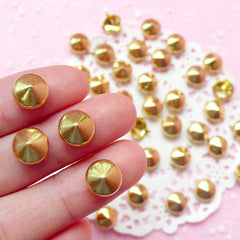 CLEARANCE Rivet / GOLD Metal ROUND Rivet Studs 9mm (around 30pcs) for Leather Craft / Jean Button, etc RT29