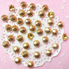 CLEARANCE Rivet / GOLD Metal ROUND Rivet Studs 9mm (around 30pcs) for Leather Craft / Jean Button, etc RT29