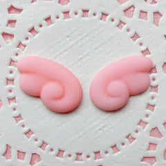 Pastel Angel Wings Cabochon (1 Pair / 20mm x 12mm / Pink) Kawaii Fairy Kei Stud Earrings Cute Hair Jewelry Making Decoden Phone Case CAB143