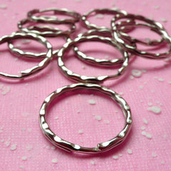 Silver Keychain Round / Split Key Rings / Key Holder / Split Ring / Keyrings / Key Clasps / Key Tag / Key Fob (28mm / Silver / 10 pcs) F056