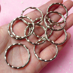 Silver Keychain Round / Split Key Rings / Key Holder / Split Ring / Keyrings / Key Clasps / Key Tag / Key Fob (28mm / Silver / 10 pcs) F056