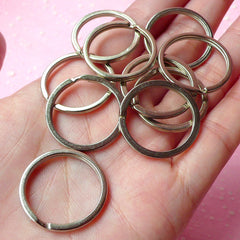 Split Key Ring Round / Key Holder / Split Rings / Key Clasp / Silver Key Chains / Keyring / Key Tag / Key Fob (25mm / Silver / 10pcs) F055