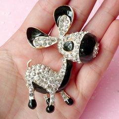 Rhinestones Donkey Metal Cabochon / Big Horse Animal Cabochon (47mm x 69mm) Bling Bling Phone Case Decoration Large Decoden Piece CAB165