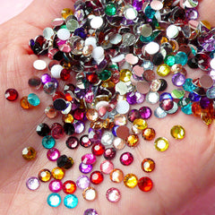 4mm Resin Round Faceted Rhinestones Mix (1000 pcs) Decoden Kawaii Cell Phone Deco Scrapbooking Nail Art Nail Decoration RHM022