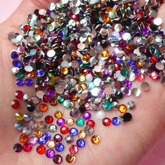 3mm Resin Round Faceted Rhinestones Mix (1000 pcs) Decoden Kawaii Cell Phone Deco Scrapbooking Nail Art Nail Decoration RHM021
