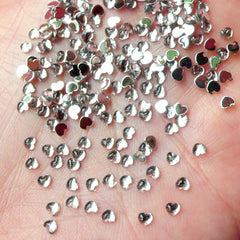 2.5mm Heart Rhinestones Acrylic Rhinestones (Clear) (Around 100pcs) Miniature Sweets Deco Nail Art Nail Decoration RHE057