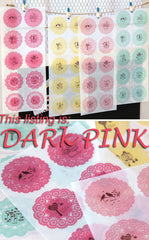 DARK PINK Round Lace Sticker Set - Scrapbooking Packaging Party Gift Wrap Diary Deco Collage Home Decor S023