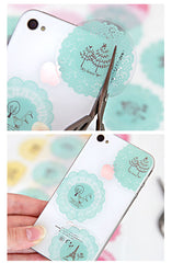 YELLOW Round Lace Sticker Set - Scrapbooking Packaging Party Gift Wrap Diary Deco Collage Home Decor S026