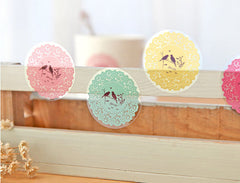 PINK Round Lace Sticker Set - Scrapbooking Packaging Party Gift Wrap Diary Deco Collage Home Decor S025