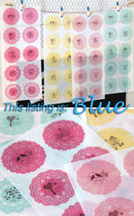 CLEARANCE BLUE Round Lace Sticker Set - Scrapbooking Packaging Party Gift Wrap Diary Deco Collage Home Decor S024