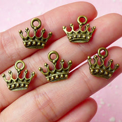 CLEARANCE Crown Charms Antique Bronzed (5pcs) (14mm x 13mm) Metal Finding Pendant Bracelet Earrings Zipper Pulls Bookmarks Key Chains CHM010