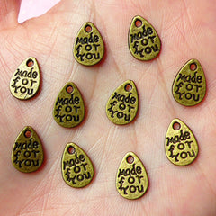 CLEARANCE Made For You Charms Antique Bronzed (10pcs) (8mm x 11mm) Metal Finding Pendant Bracelet Earrings Zipper Pulls Bookmarks Key Chains CHM008