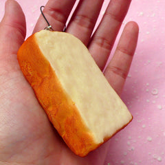 Bread Slice Squishy / Toast Squishy Blank for DIY (6cm / 1pc) Kawaii Squishies Decoden Sweets Cell Phone Deco Squishy Charm Key Rings SQ03