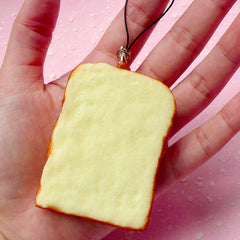Bread Slice Squishy / Toast Squishy Blank for DIY (6cm / 1pc) Kawaii Squishies Decoden Sweets Cell Phone Deco Squishy Charm Key Rings SQ03