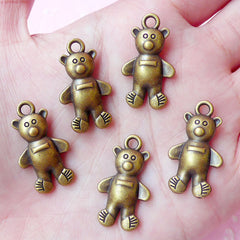 Bear Charms Animal Charm (5pcs) (25mm x 14mm) Antique Bronzed Metal Finding Pendant Bracelet Earrings Zipper Pulls Bookmark Keychains CHM040