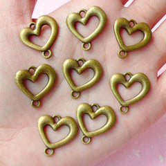 Heart Charms Antique Bronzed (8pcs) (18mm x 19mm) Metal Finding Pendant Bracelet Earrings Zipper Pulls Bookmarks Key Chains CHM069
