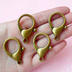 Big Lobster Clasps / Parrot Clasp (24mm x 36mm / 4 pcs / Antique Bronze) Key Holder Key Chain Key Ring Trigger Hook Lanyard Hooks F064