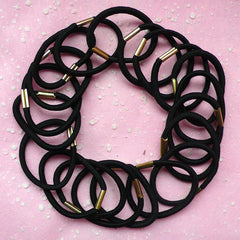Hair Rubber Band / Hair Tie Band (20 pcs / Black) F071