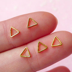 Tiny Triangle Cabochon Set (Gold) (5pcs) Fake Miniature Cupcake Topper Nail Art Decoration Scrapbooking NAC060