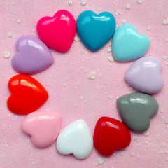 Colorful Heart Cabochon Set (10pcs) Kawaii Cabochon Cell phone Deco Decoden Supplies Kawaii Jewelry Scrapbooking CAB198